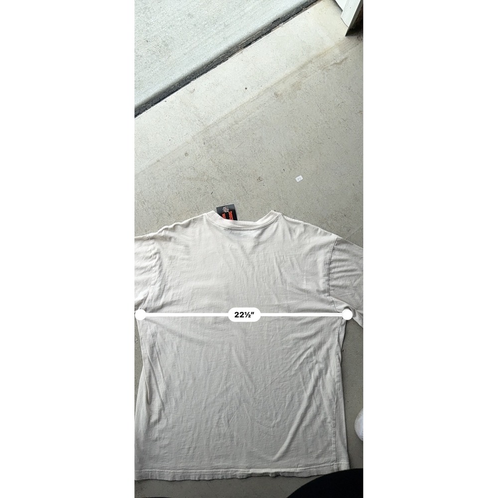 Y2K Mens Playboy by PacSun Embroidered Pocket T-Shirt Cream Streetwear Large - Picture 5 of 7